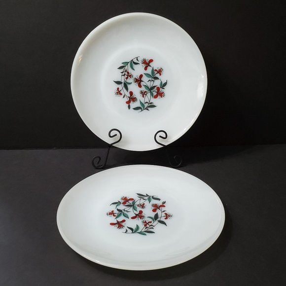 Anchor Hocking Fire King Honeysuckle Milk Glass Dinner Lunch Plates - Picture 1 of 7